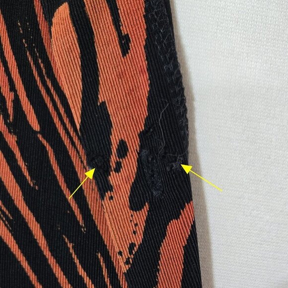 Chico's Travelers Burnt Orange Black Abstract Slinky Knit Shirt Dress Vacation - Picture 9 of 9